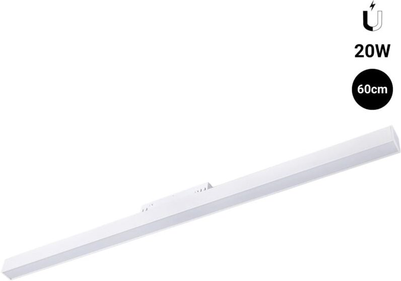 Opale led- Schienenleuchte für Magnetschiene 48V - 20W - Weiß