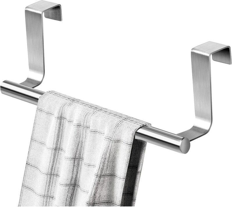 CCYKXA Küchenhandtuchhalter, 23 cm, ohne Bohren, für Bad und Schlafzimmer, silber