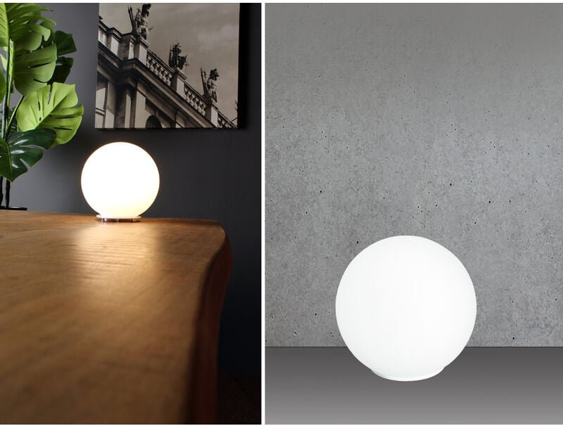 Led Tischleuchte Mini Kugel - Glaskugel Weiß satiniert ø 15cm