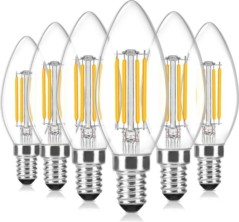 Dimmbare E14-LED-Lampen, 4 W E14-LED-Kerzenlampen, warmweiß (2700 K), 470 lm, kleine C35-Schraubfassung, entspricht 40 W...