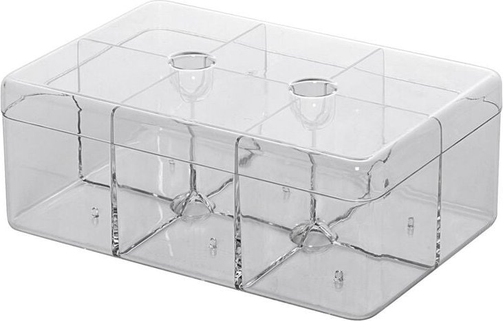 Unbekannt - mepal Teedose rechteckig mit 6 Fächer 21,7x14,8x8,5cm transparent