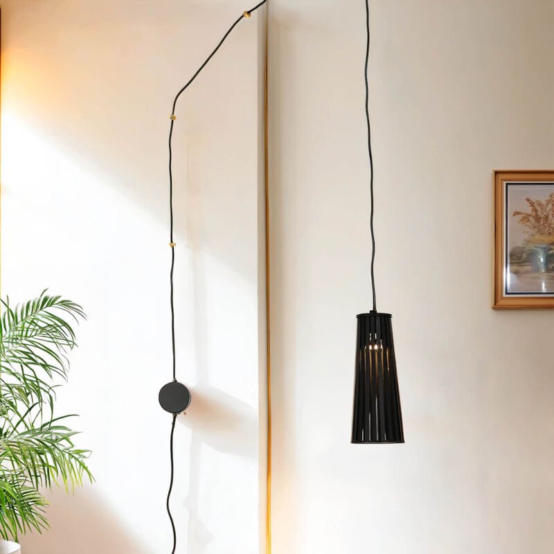 Flexible Wandleuchte mit Stecker & Schalter Schwarz