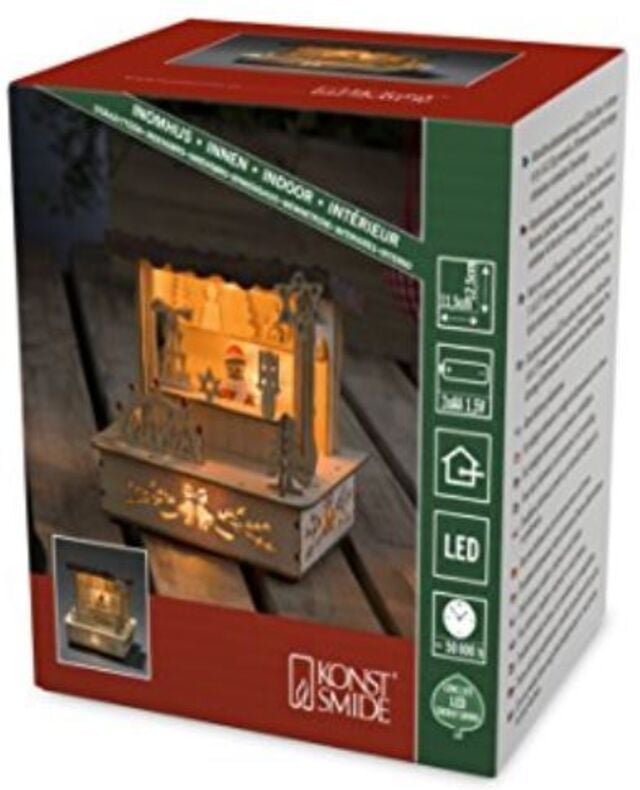 2822-100 led Marktstand Holz Innen Dach Braun - Konstsmide