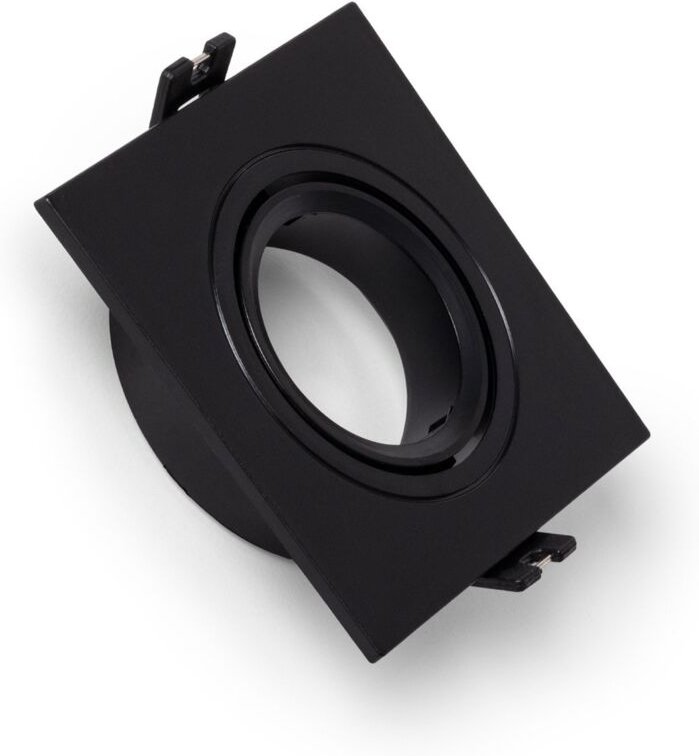 Efectoled - Downlight-Ring Eckig Schwenkbar für LED-Glühbirnen GU10 / GU5.3 Ausschnitt ø 75 mm Schwarz