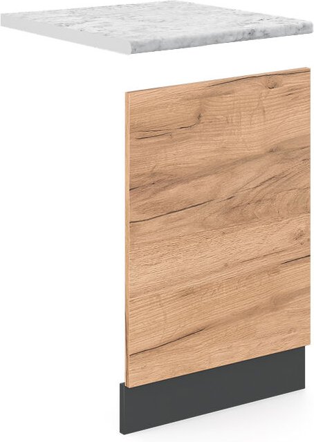 Vicco - Küchenmöbel R-Line, Goldkraft Eiche, 45 cm , ap Marmor