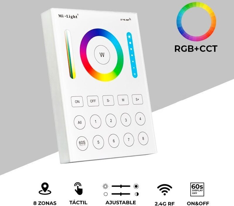 Touch-Steuerpanel 8 Zonen rgb+cct Mi Light