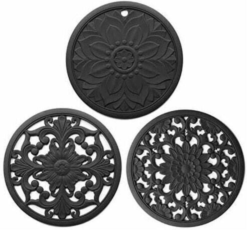 Jalleria - Silikon-Untersetzer 3er-Set, 3 Mehrzweck-Untersetzer, aufwendig geformt für warme Gerichte, Küchenmatten, Tis...