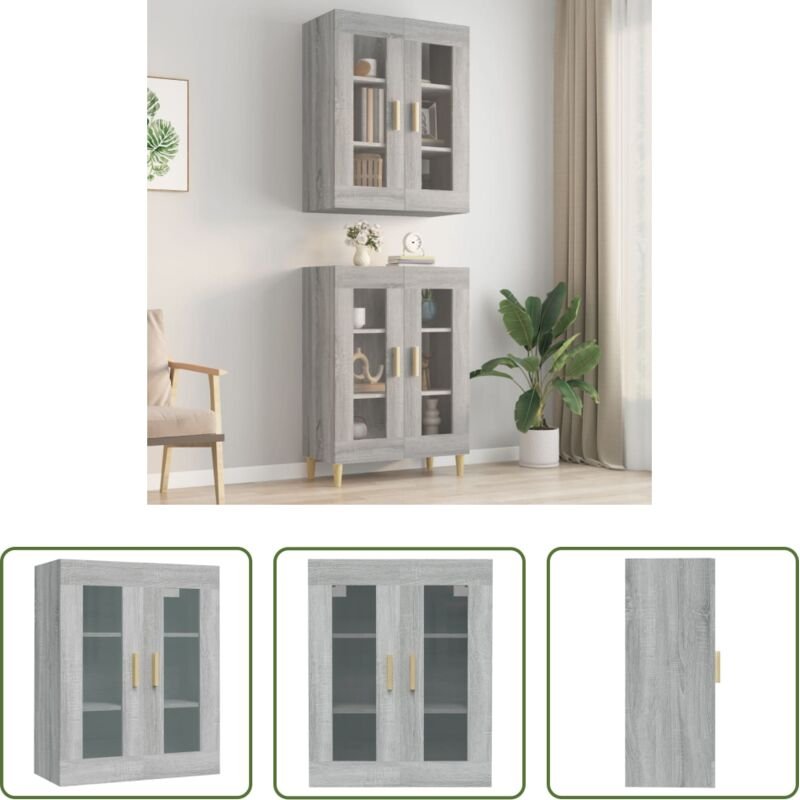 Wandhalterung - Hängeschrank Grau Sonoma 69,5x34x90 cm