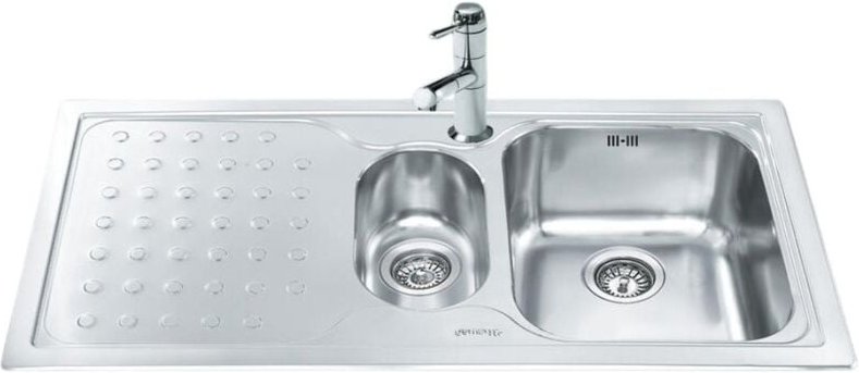 Edelstahlspüle 100x50 cm mit Abtropffläche