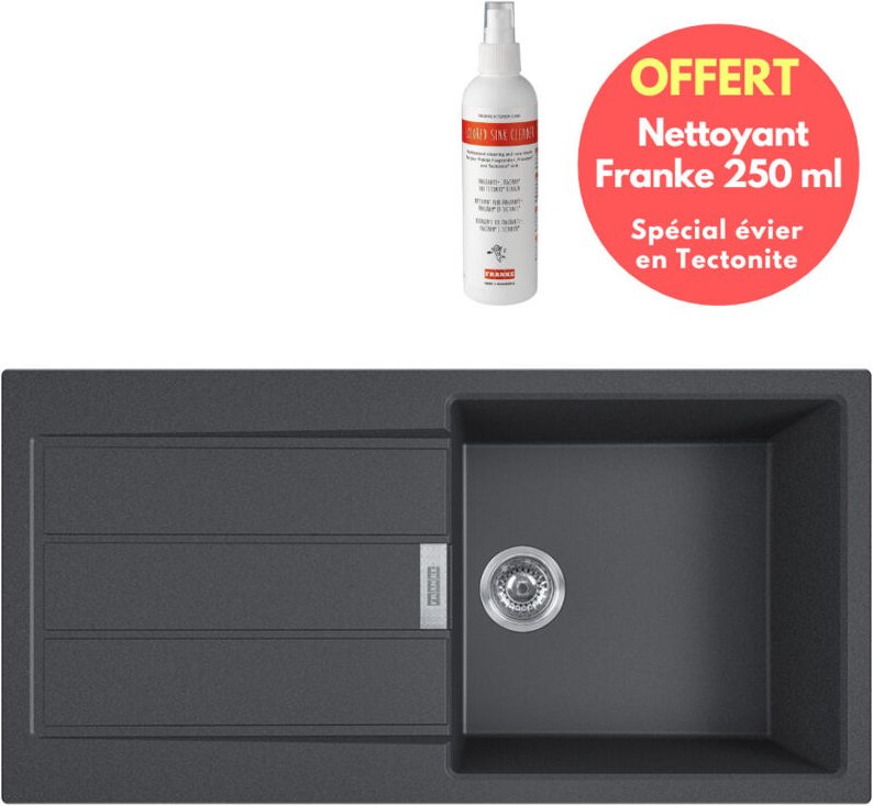 Franke - Pack Sirius Schwarze Tectonite® Einbauspüle Sirius + kostenloser Spezialreiniger Tectonite® Spüle