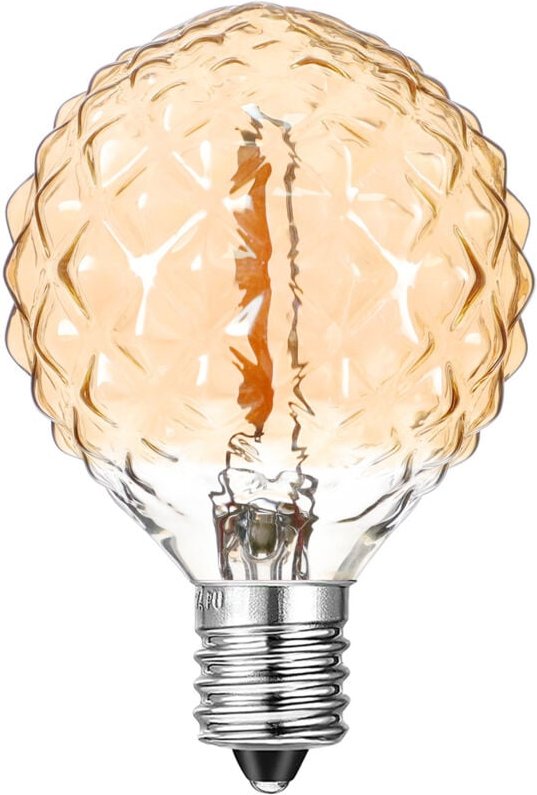 G40 Retro-Glühbirne, braune Ice Diamond-LED-Glühbirne, dekorative Glühbirne für Schlafzimmer, Wohnzimmer und Bar