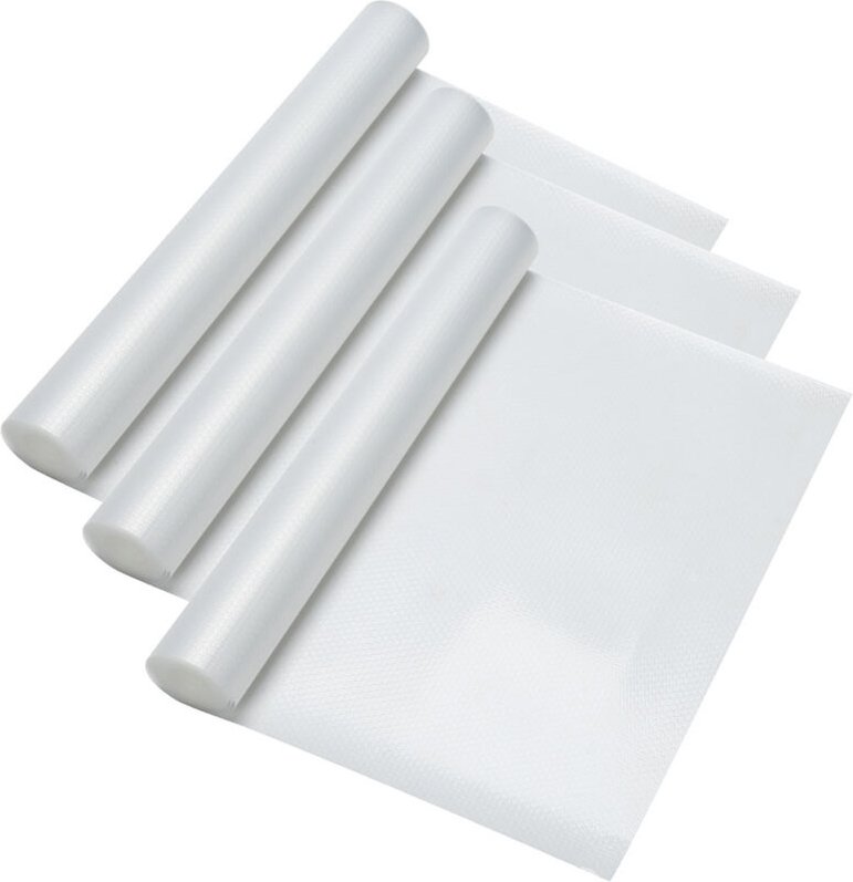 Randaco Schubladenmatte Regale Antirutschmatte zuschneidbar 500 x 60cm,3pcs,Transparentes Weiß