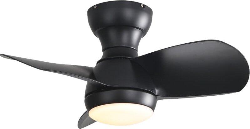 58,4 cm Deckenventilator mit 18 W LED-Licht, 3 ABS-Flügel, Gleichstrommotor, Winter-/Sommermodus, Schwarz