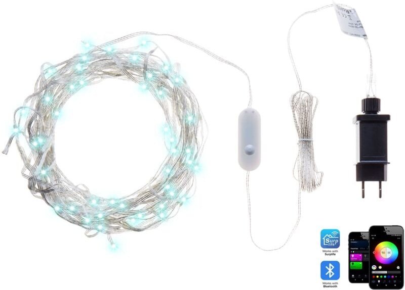 Led Lichtervorhang Warm-Weiß pvc 150 cm 144 Lichter rgb Farbwechsel mit App-Steuerung Timer Schalter Outdoor Indoor Smar...