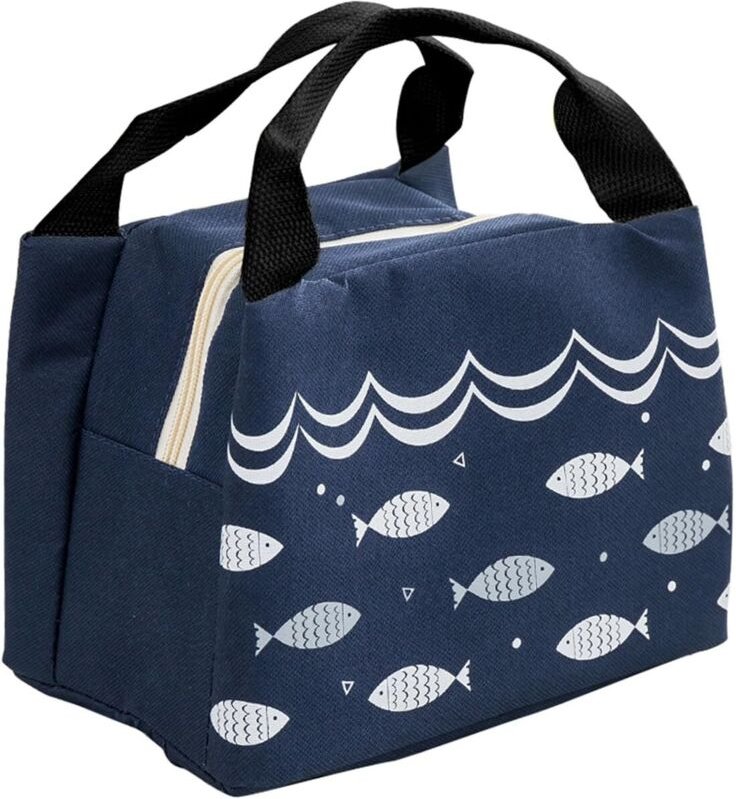 Isolierte Lunchbox-Tasche, auslaufsicher, für Damen und Herren, Maße 21 × 17 × 15 cm, dunkelblau, 1 Stück