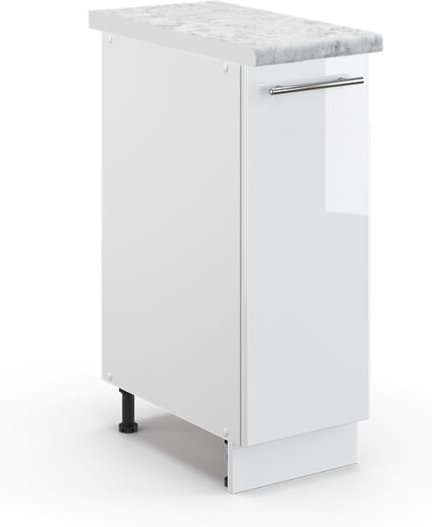 Vicco - Küchenschränke Fame-Line, Weiß Hochglanz, 30 cm , ap Marmor