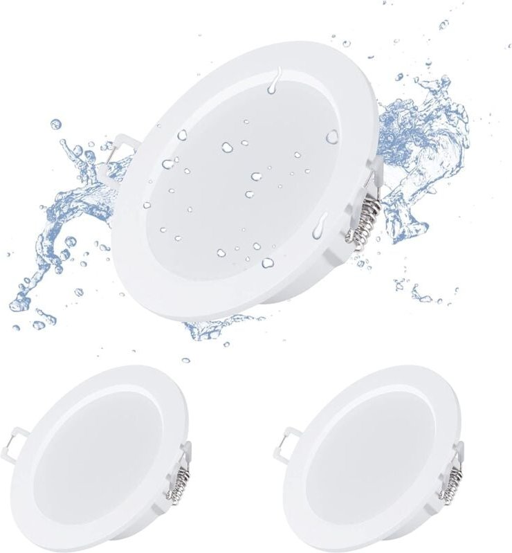 Gotrays - 3er-Set LED-Einbaustrahler, 9 w, 8,9 cm Öffnung, 90–105 mm, 118 mm Gesichtslänge, runde Einbau-Deckenleuchte f...