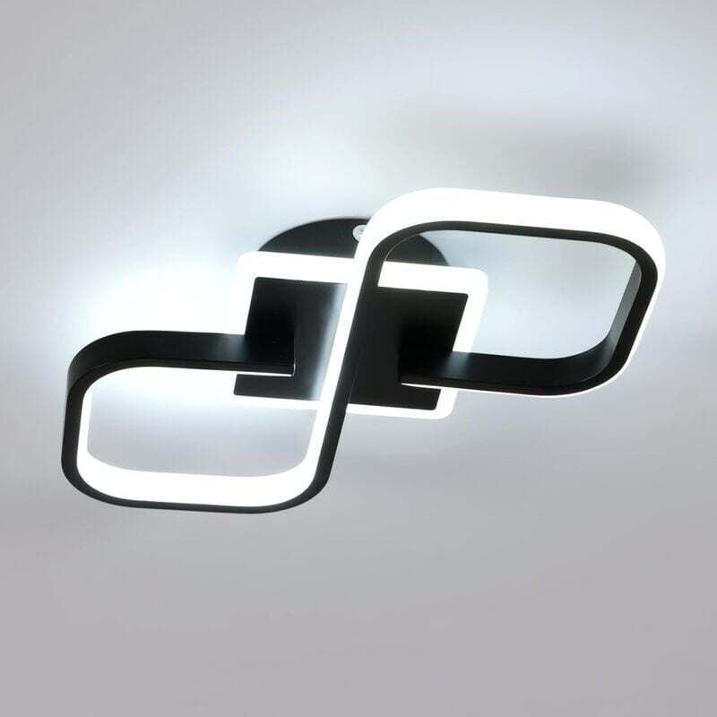 Comely - Moderne LED-Deckenleuchte, 36 w, 4050 lm, 40,5 cm, für Wohnzimmer, Schlafzimmer, Flur, Arbeitszimmer – schwarze...