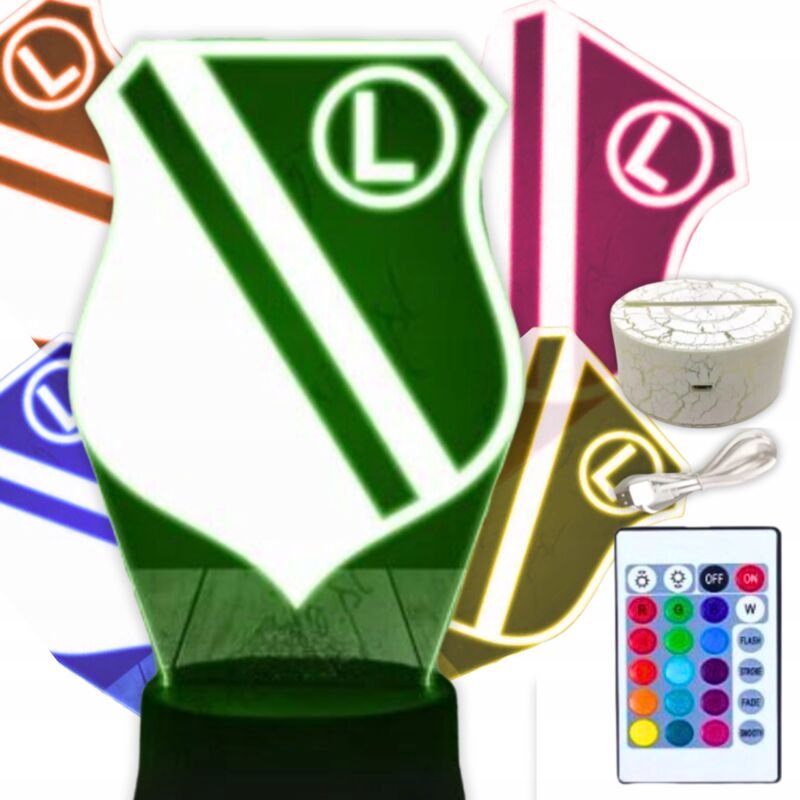 Nachtlicht für Kinder Legia Warschau Wappen Logo für Weihnachten 16 Farben