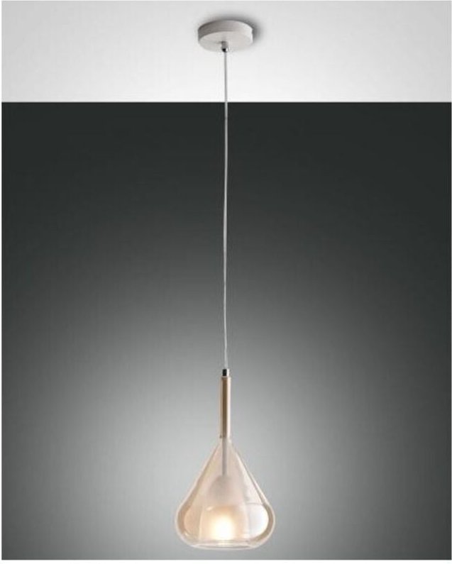 Fabas Luce Lighting - Fabas Luce - Lila LED-Hängeleuchter aus Metall und bernsteinfarbenem Borosilikatglas 3481-40-125 F...