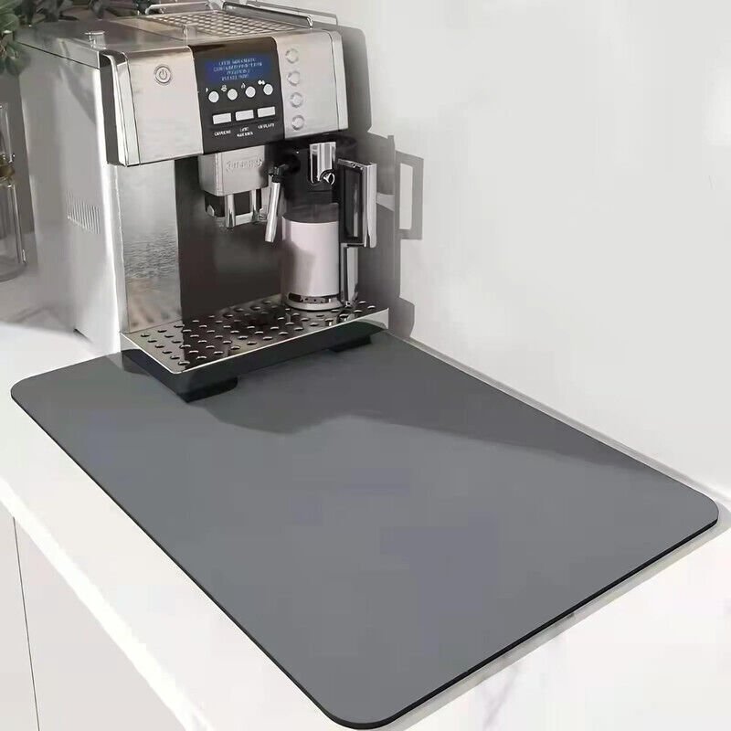 Super saugfähige, schnelltrocknende Geschirrtrockenmatte aus Nanofaser, maschinenwaschbar, 40 x 30 cm (grau) - OUYLAF