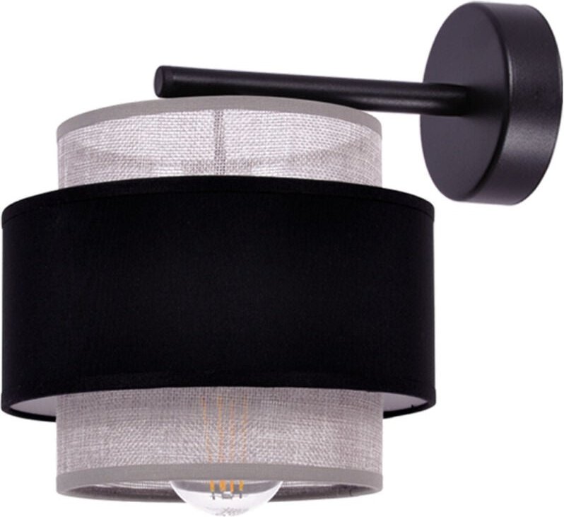 K-5174 ETELA schwarz-graue Wandleuchte mit doppeltem Kaja-Schirm