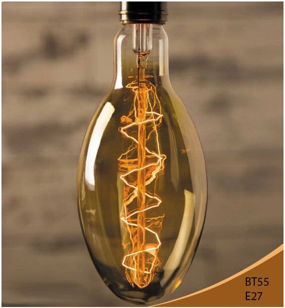 Vintage Lampe Edison E27 BT55 40W Glühbirne, Filamente 2