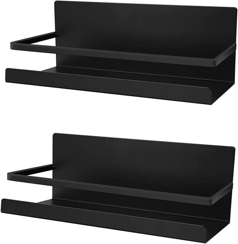 Tigrezy Kühlschrankablage, 2-teiliges magnetisches Gewürzregal, platzsparender Kühlschrankorganizer für die Küche (Schwa...