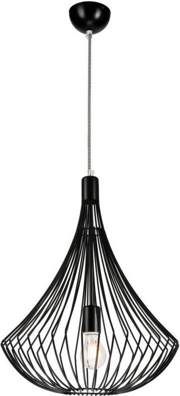 Lamkur Lighting - Lamkur Drahtgestell-Pendel-Deckenleuchte Schwarz, 1x E27
