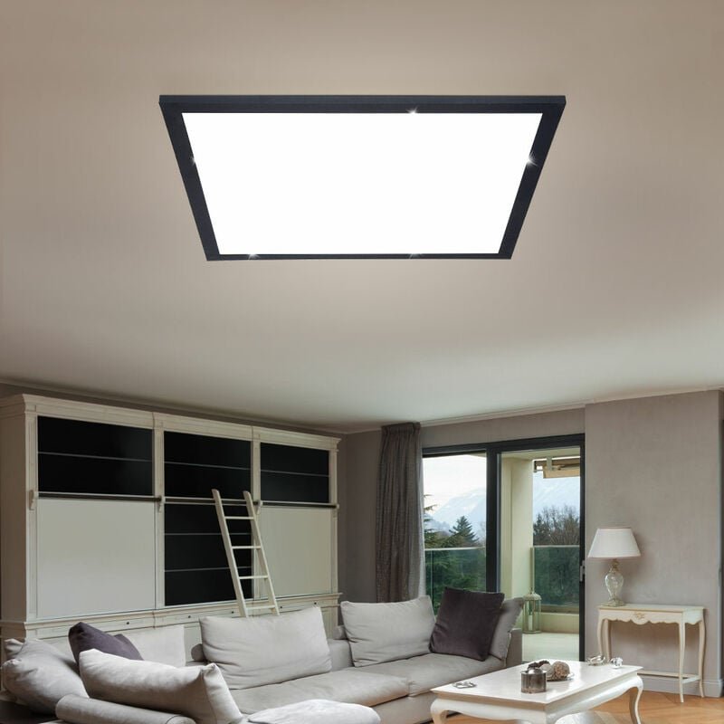 Etc-shop - Deckenlampe mit Sternenhimmel Glitzer Deckenleuchte Sternenlampe Decke, Metall weiß graphit opal, 1x led 12W ...