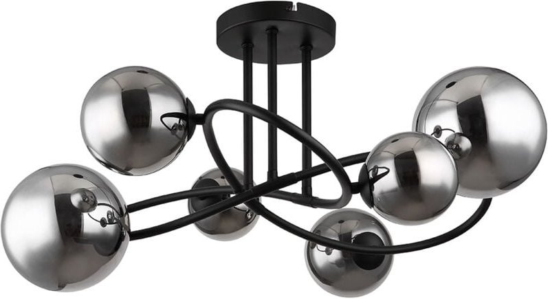 Globo - Deckenleuchte Deckenlampe Wohnzimmerleuchte led Metall Glas Rauchfarbe d 60 cm