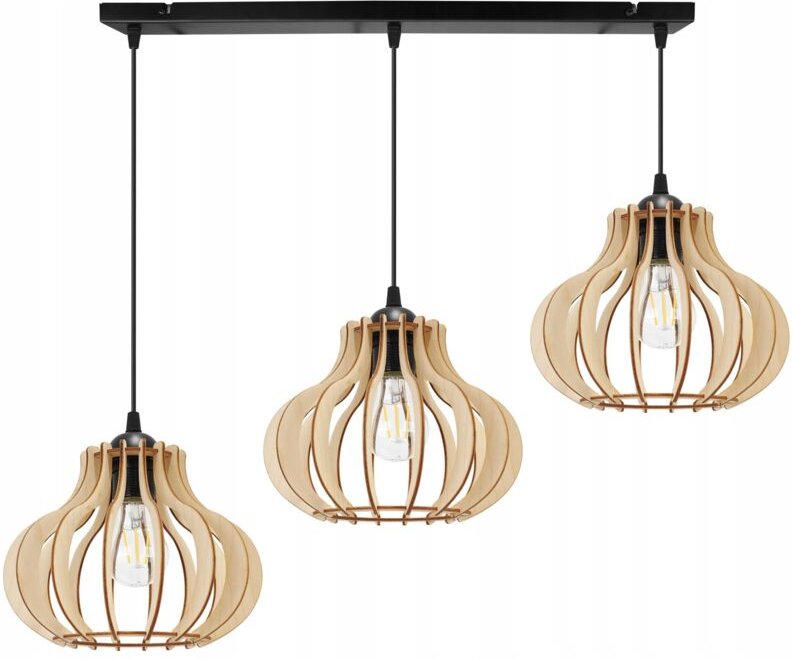 Hängelampe, Deckenleuchter, Holz, LED-Lampenschirm