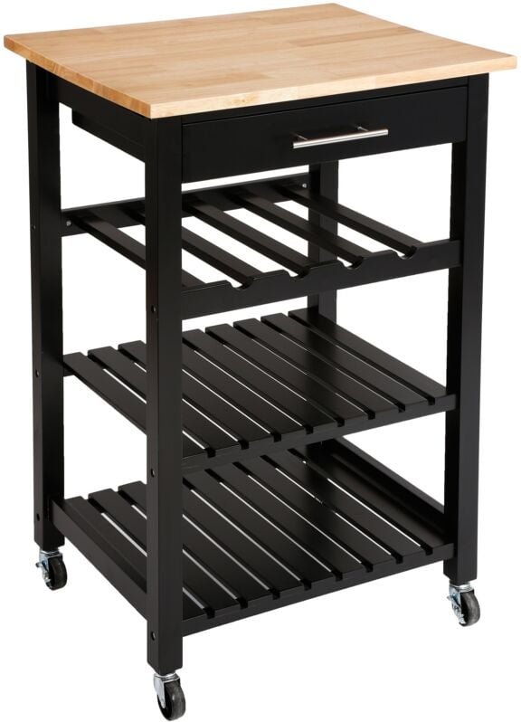 Küchenwagen, multifunktionale mobile Bar auf Rädern, 58 x 48 x 88 cm