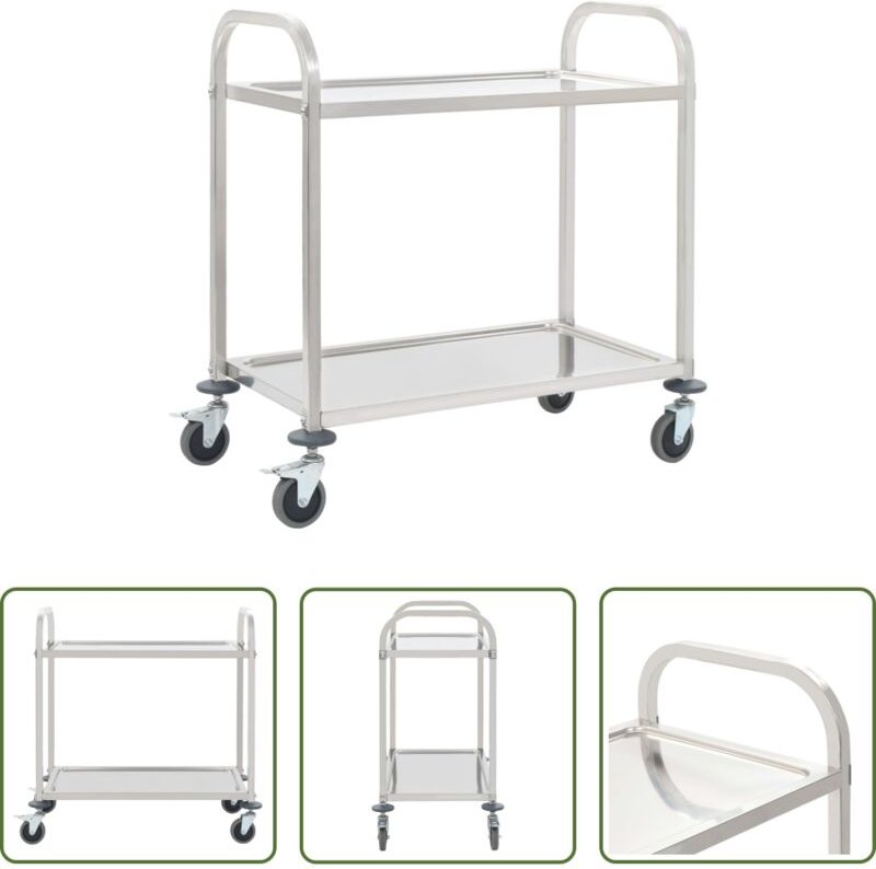 Servierwagen - 2-Stufiger Servierwagen 96,5 x 55 x 90 cm Edelstahl