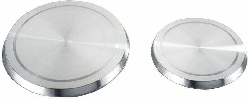 Set mit 4 Elektroherd-Schutzabdeckungen – Kochfeldabdeckung aus Stahl – Edelstahl – Ø 16 und 20 cm – Matt