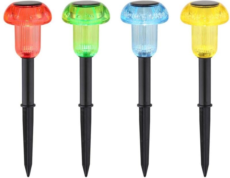 Solarlampe Gartendeko Außenlampe bunt Erdspieß Terrassenlampe h 13,7 cm 4er Set
