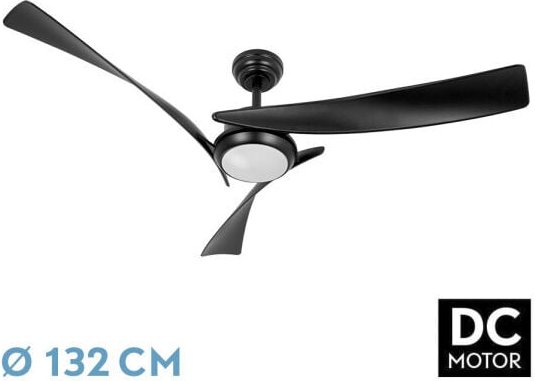 Abrila -Ventilator dc tarento -Ventilator - Schwarz mit dreiLamellen mit 6 einstellbaren Geschwindigkeiten mit 3 Tempera...