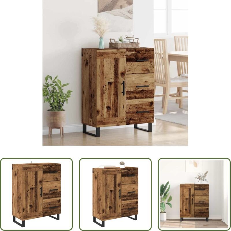 Sideboard mit Schubladen - Sideboard Altholz 69,5 x 34 x 90 cm Verbundholz und Eisen
