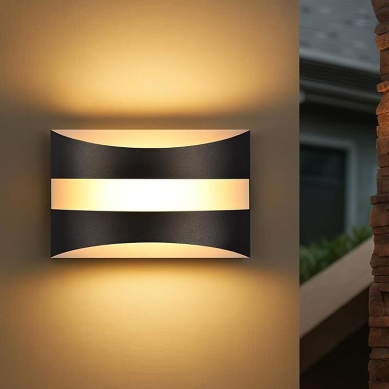 Thumbnail - GBLY LED Wandleuchte Innen Schwarz Up and Down Leuchten 5W Modern Industrial 3000K Warmweiß Für Schlafzimmer Küche Flur ...