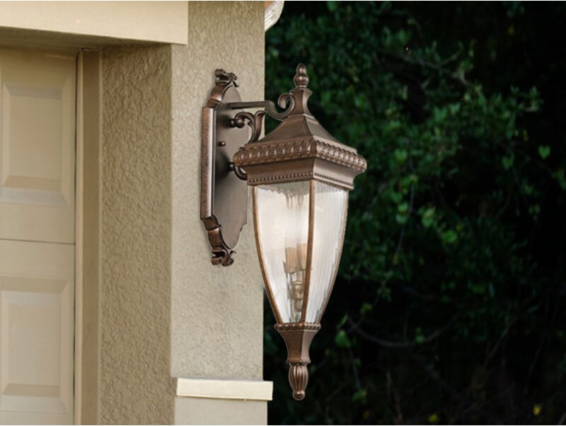 Elstead - Große historische Außenwand Laterne venetian rain, Bronze Höhe 64cm