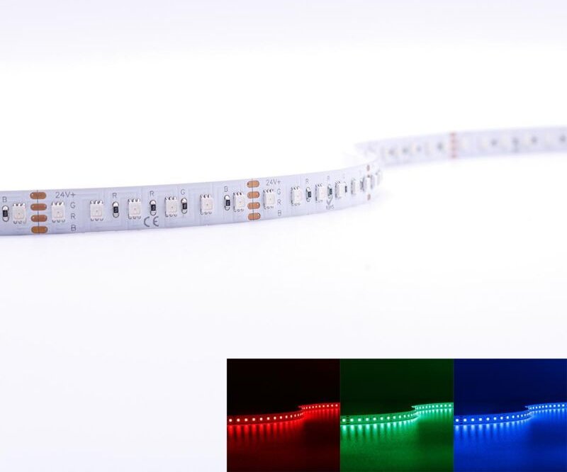 HighLumen 24V LED Streifen 5M 18W/m 120LED/m 10mm Farbwechsel - Lichtfarbe: RGB - Schutzart: IP20