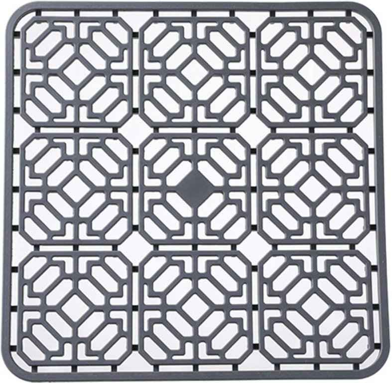 Silikon-Spülbeckenmatte, Spülbeckenmatte: Spülbecken-Abflussmatte, 30 x 30 cm, Abflussmatte, Geschirrspülen, rechteckige...