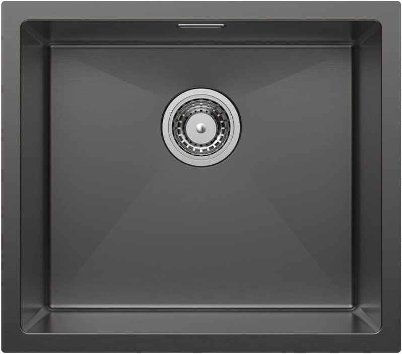 CECIPA MAX Küchenspüle, 50 x 44 cm Einzelbecken aus Edelstahl, Unterbauspüle inkl. Siphon Ab- und Überlaufgarnitur, Anth...