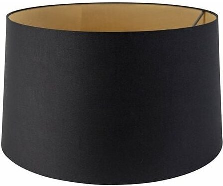 Baumwolllampenschirm schwarz 45/50/28 mit goldener Innenseite