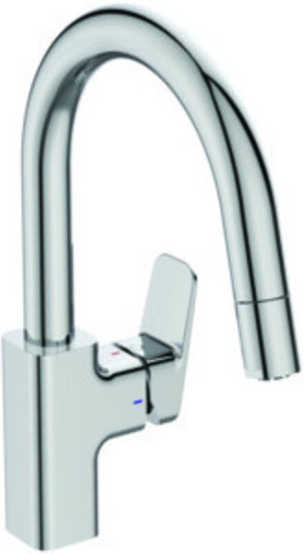 Spültischmischer Ideal Standard Ceraplan, Niederdruck, Ausladung 216 mm mit seitliche Betätigung, chrom - BD337AA