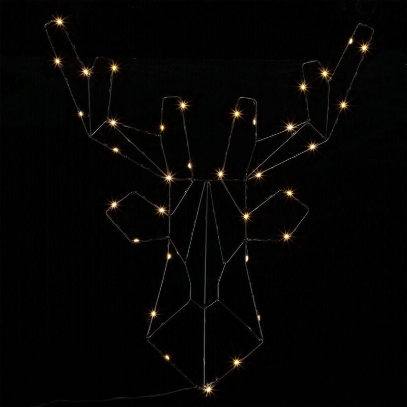 Markenartikel - Casaria led Fensterdeko Weihnachten Beleuchtet Innen & Außen IP44 Batterie Hängend Timer Stern Rentier H...