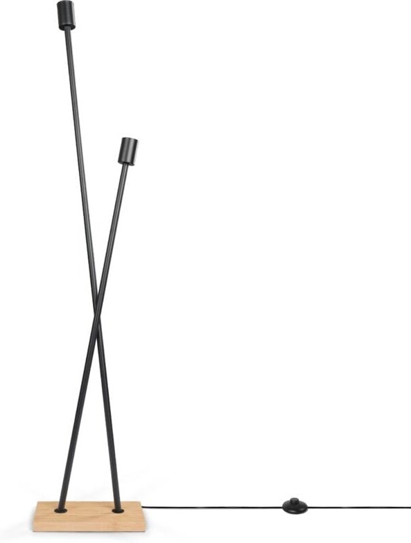 Tischlampe Stehlampe Vintage E27 Wohnzimmer Industriell Design Modern led Retro Stehleuchte, Schwarz - Bambus - Paco Hom...