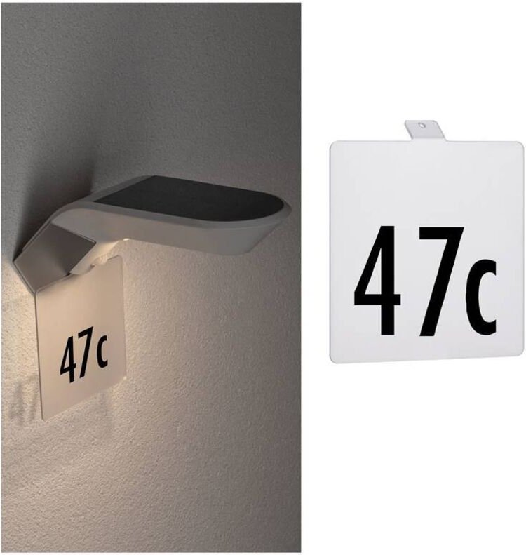 Paulmann transparentes Hausnummernschild für Solarleuchte Soley 94253