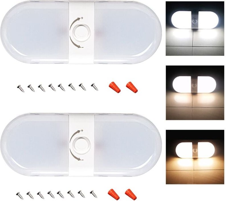 LED 12 V Deckenleuchte, 2 Stück LED Innenbeleuchtung Beleuchtung Lampe mit Ein/Aus-Schalter, Dimmbare Dachleuchten Spot ...