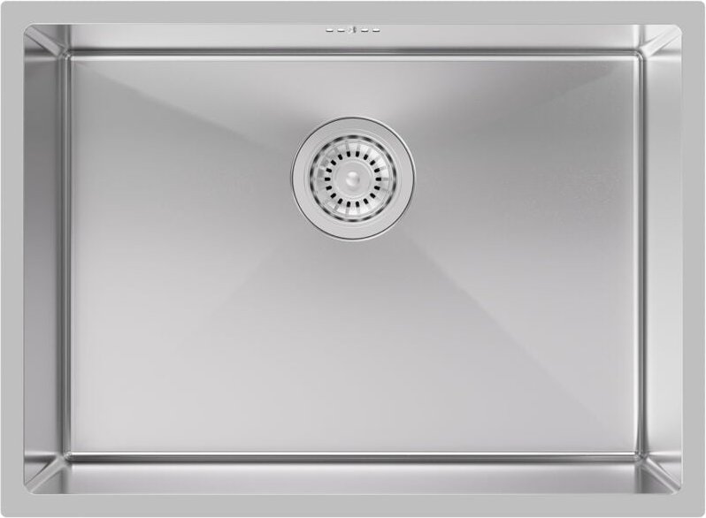 Edelstahl 60 x 44 cm Küchenspüle Spülenbecken, Einbauspüle für ab 65 cm Unterschränke, Silber